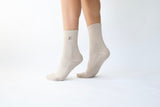 luméa taupe pilates sock, side view