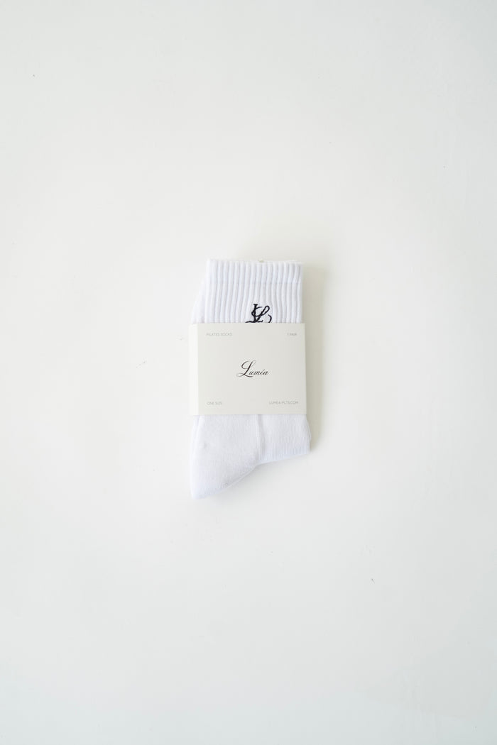 pilates sock embroidered - pure